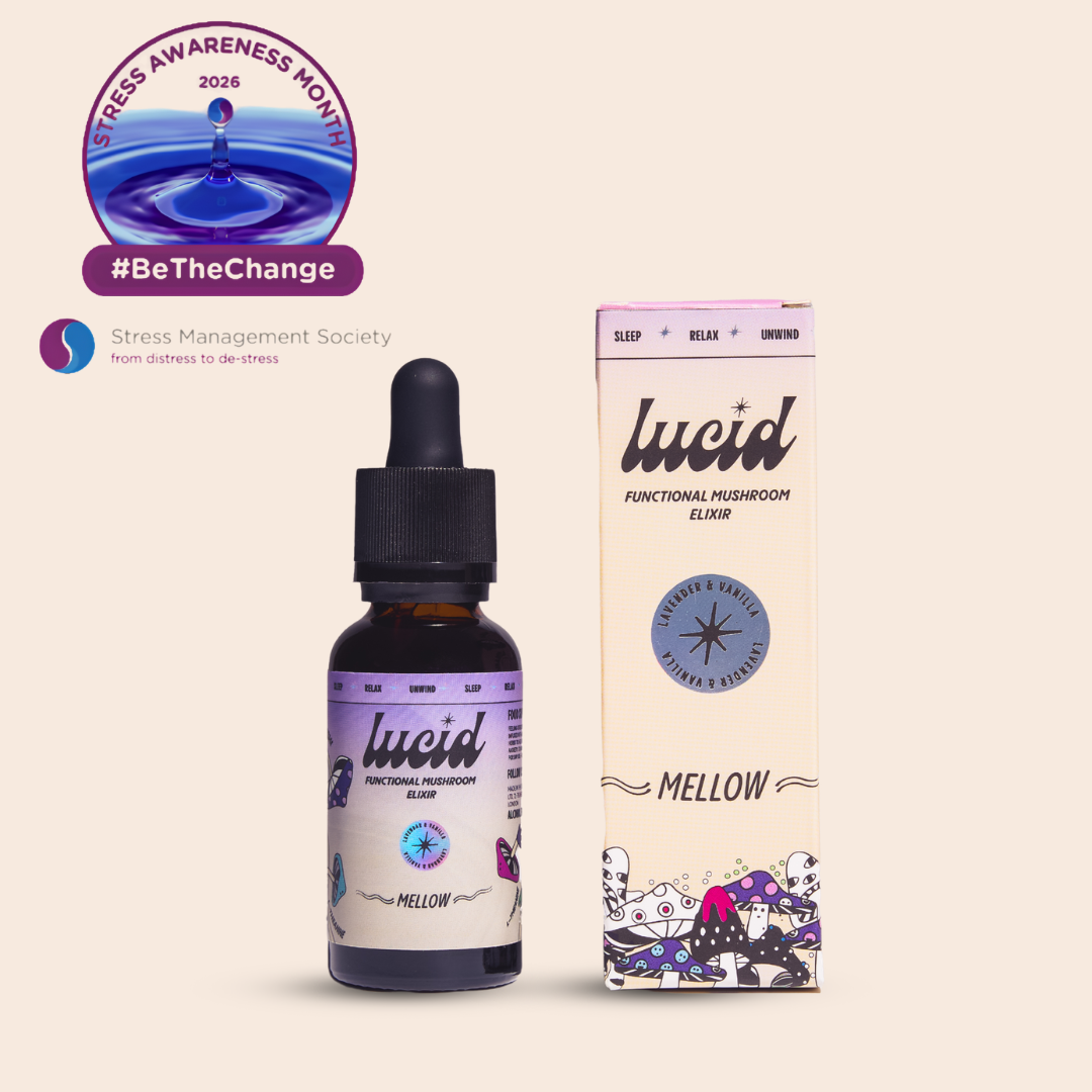 Mellow Mushroom Elixir Supplement – Natural Calm & Sleep Support | Lavender & Vanilla | 30ml