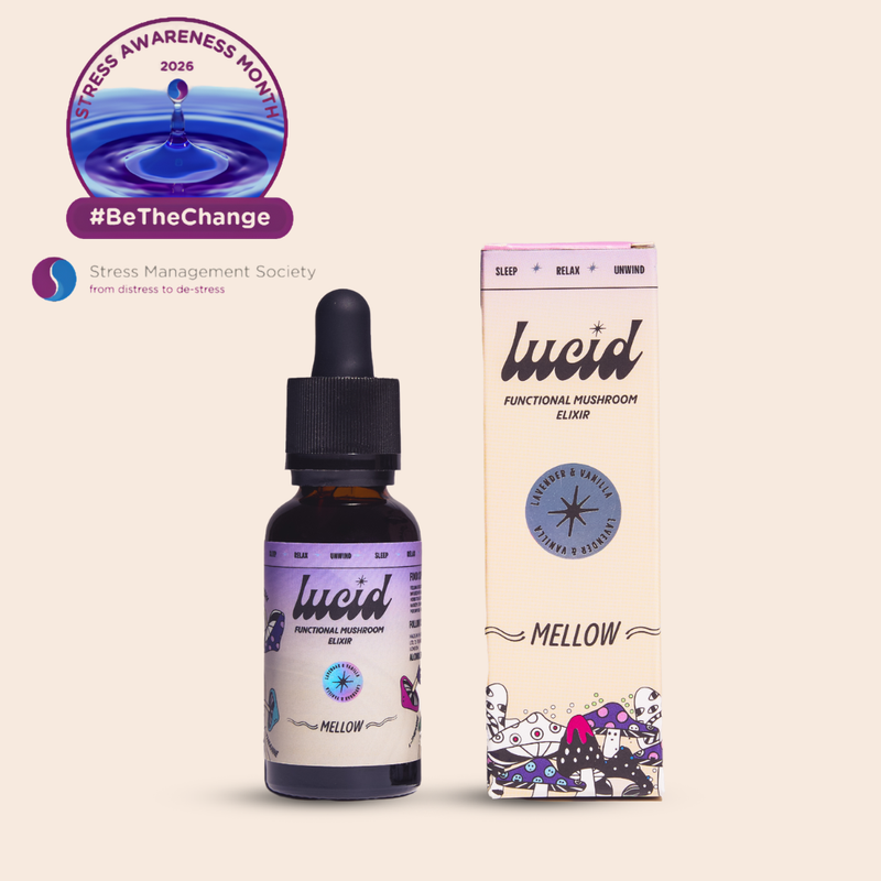 Mellow Mushroom Elixir Supplement – Natural Calm & Sleep Support | Lavender & Vanilla | 30ml