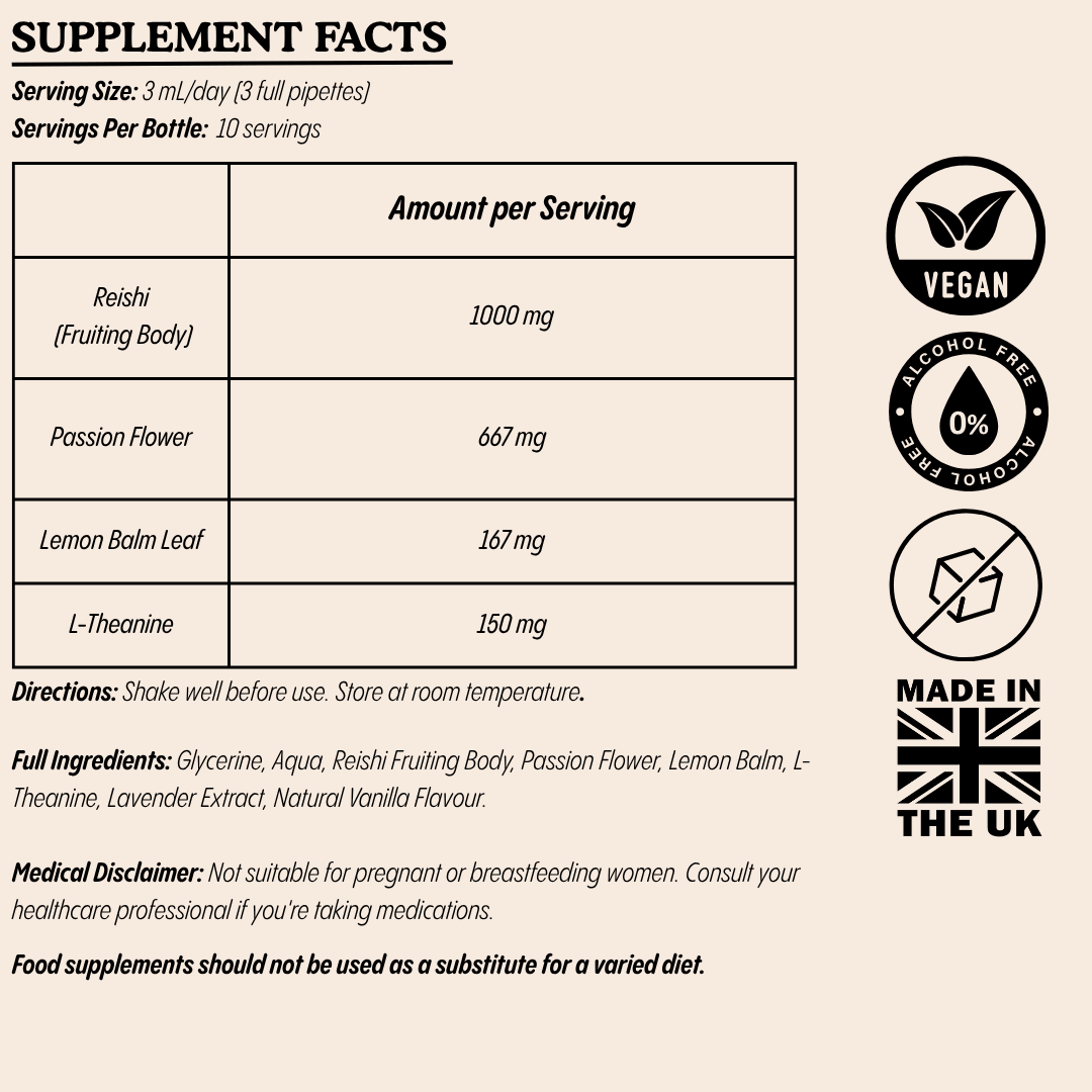 Mellow Mushroom Elixir Supplement – Natural Calm & Sleep Support | Lavender & Vanilla | 30ml - LucidLucidMouth SprayMellow Mushroom Elixir Supplement – Natural Calm & Sleep Support | Lavender & Vanilla | 30ml