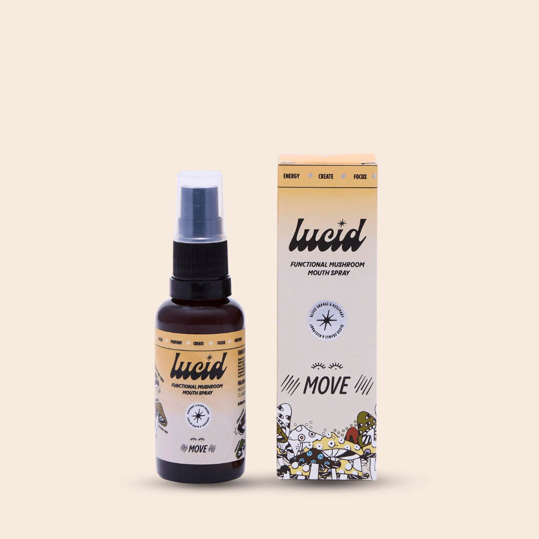 Move Mushroom Elixir Supplement – Natural Energy & Focus | Blood Orange & Rosemary | 30ml - LucidLucidMouth SprayMove Mushroom Elixir Supplement – Natural Energy & Focus | Blood Orange & Rosemary | 30ml